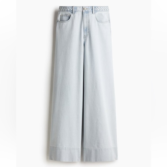 H&M NWT WIDE HIGH WAISTED JEANS - Picture 1 of 7